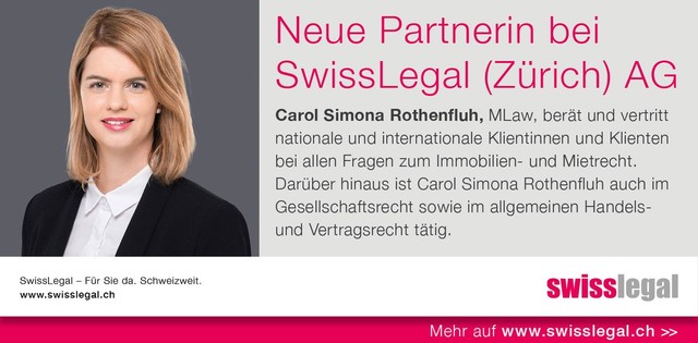 Nouvelle partenaire chez SwissLegal (Zürich) SA